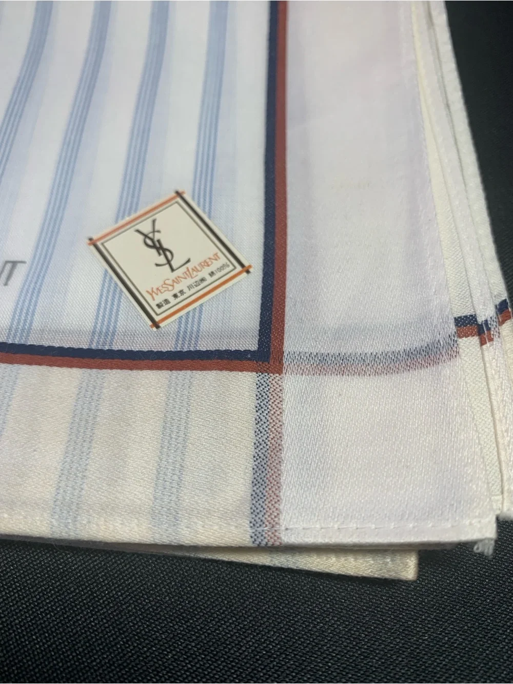 Yves Saint Laurent  White Cotton Handkerchief